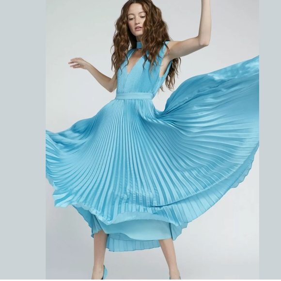 NWT Alice + Olivia Joleen Pleated Midi Dress 246 - Picture 5 of 12